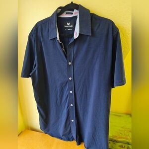 Buttercloth Short Sleeve Button Down Icy Cotton Shirt XL